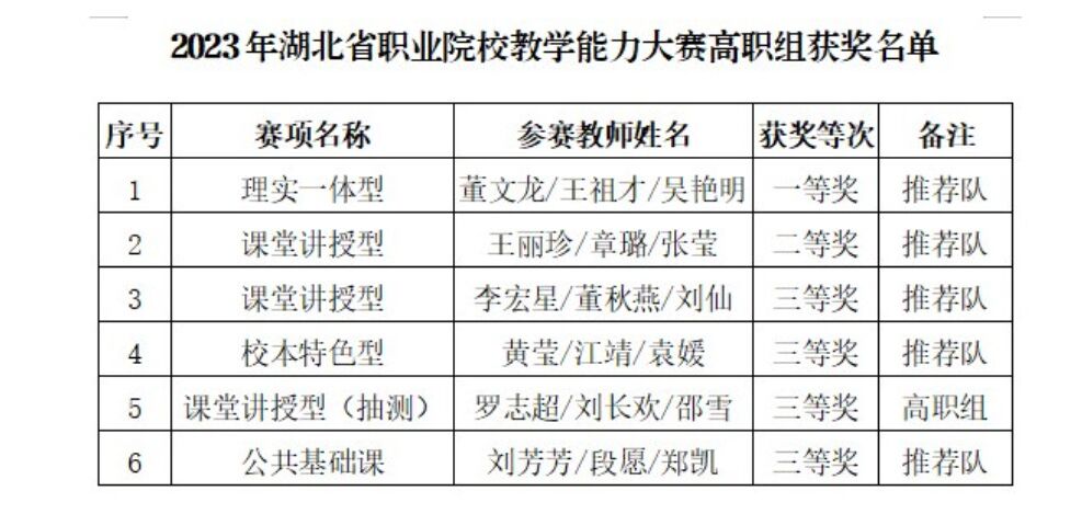 湖北省教師教學(xué)能力大賽一等獎(jiǎng)